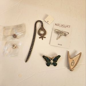 Dragonfly Butterfly Lapel Dress Pin Brooch Star Trek Variety Accessory Bundle